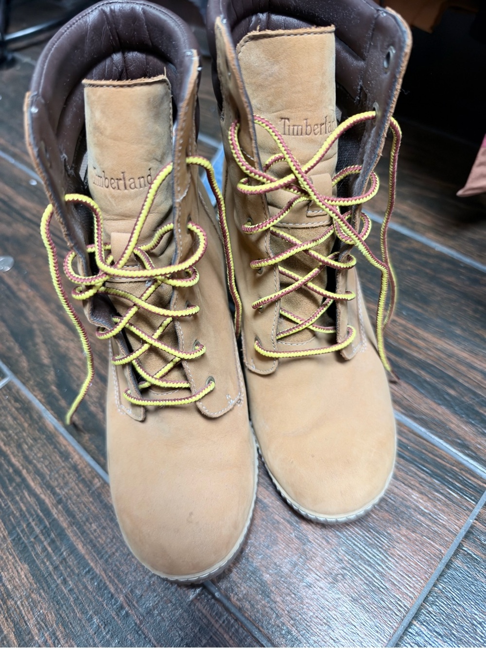 Timberland Women's Wheat Lace-Up Nubuck Boots with Two-Tone Laces